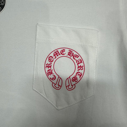 Chrome Hearts Pink Horseshoe Logo T-Shirt