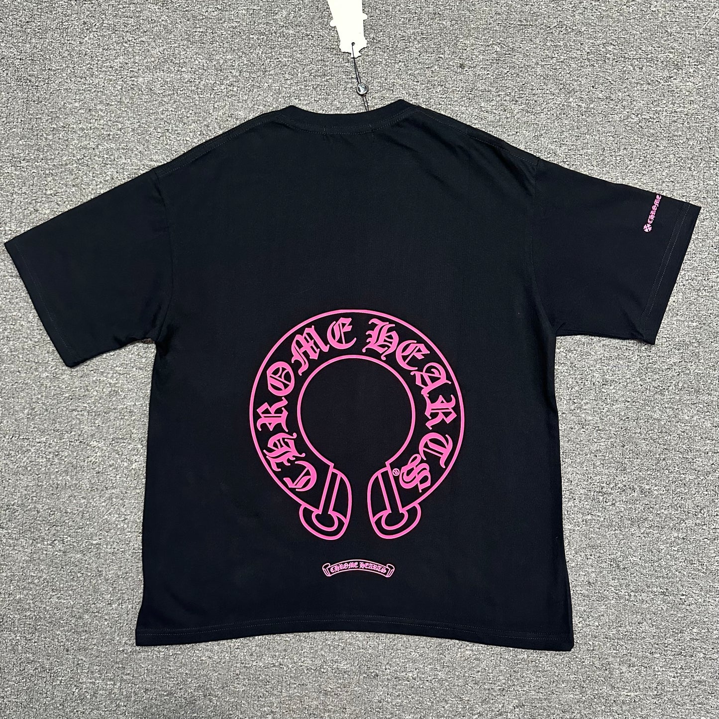 Chrome Hearts Pink Horseshoe Logo T-Shirt