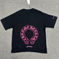 Chrome Hearts Pink Horseshoe Logo T-Shirt