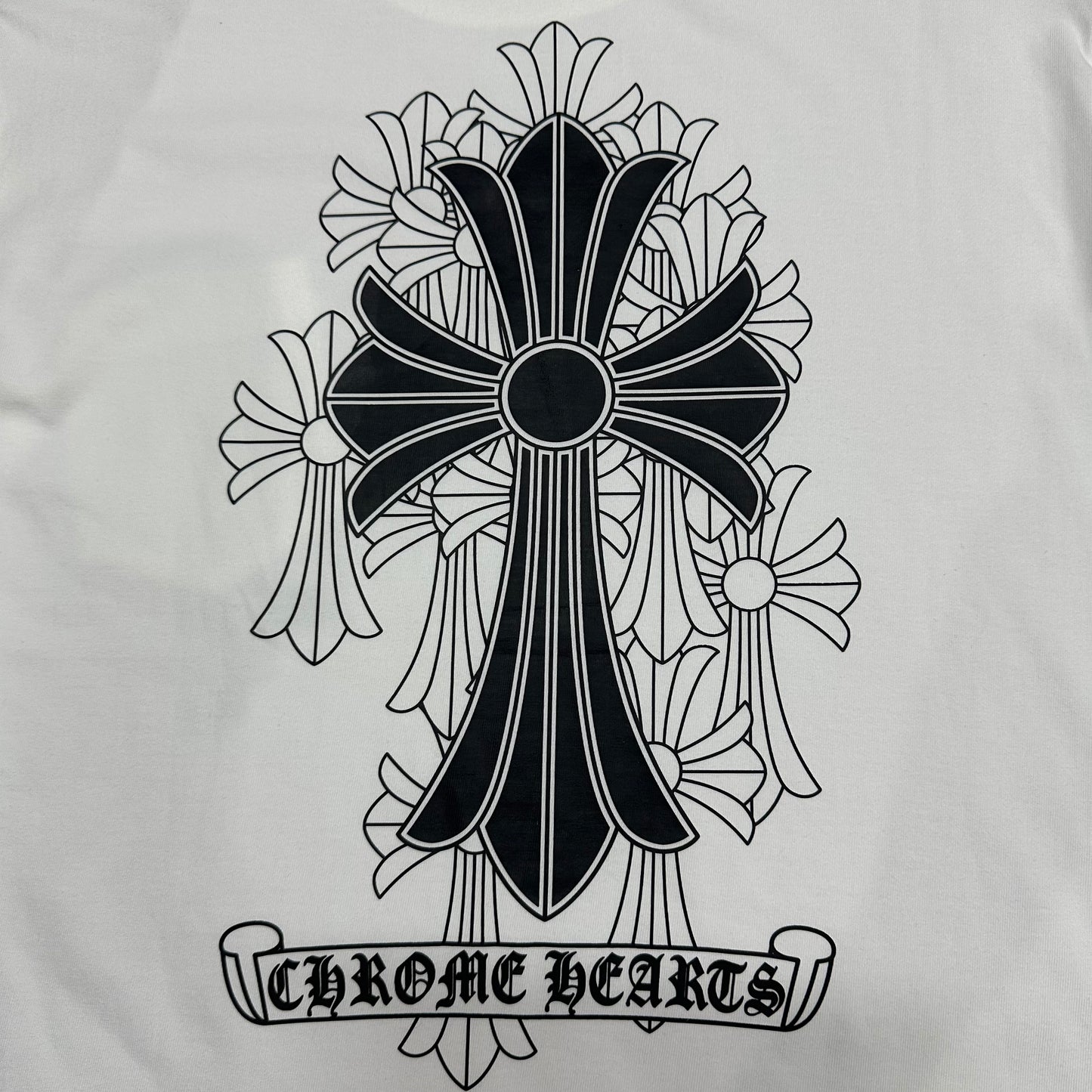 Chrome Hearts Floral Cross Graphic T-Shirt