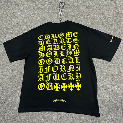 Chrome Hearts Black Yellow Eye Chart T-Shirt