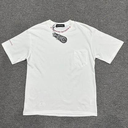 Chrome Hearts Pink Neck Logo Pocket T-Shirt