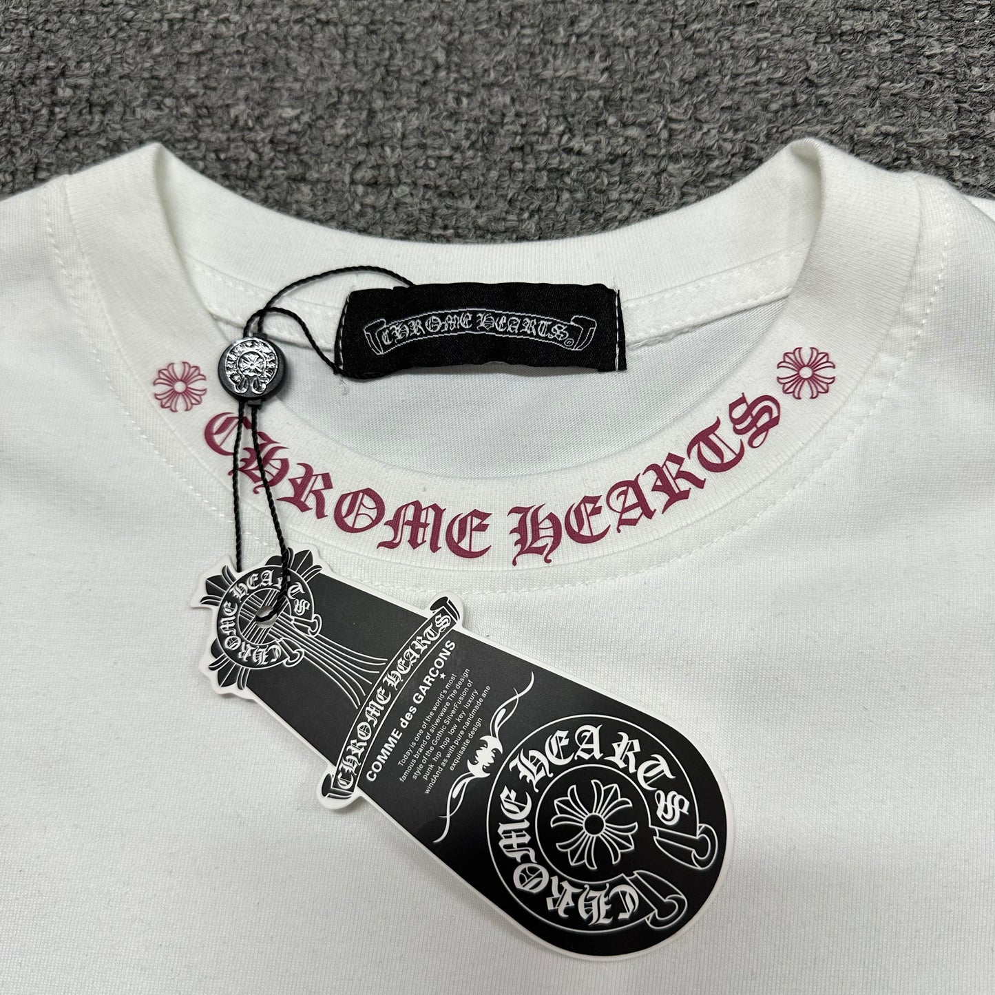 Chrome Hearts Pink Neck Logo Pocket T-Shirt