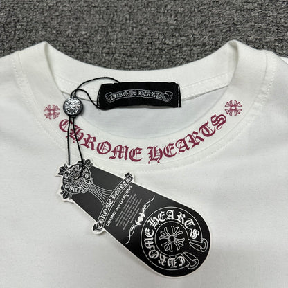 Chrome Hearts Pink Neck Logo Pocket T-Shirt