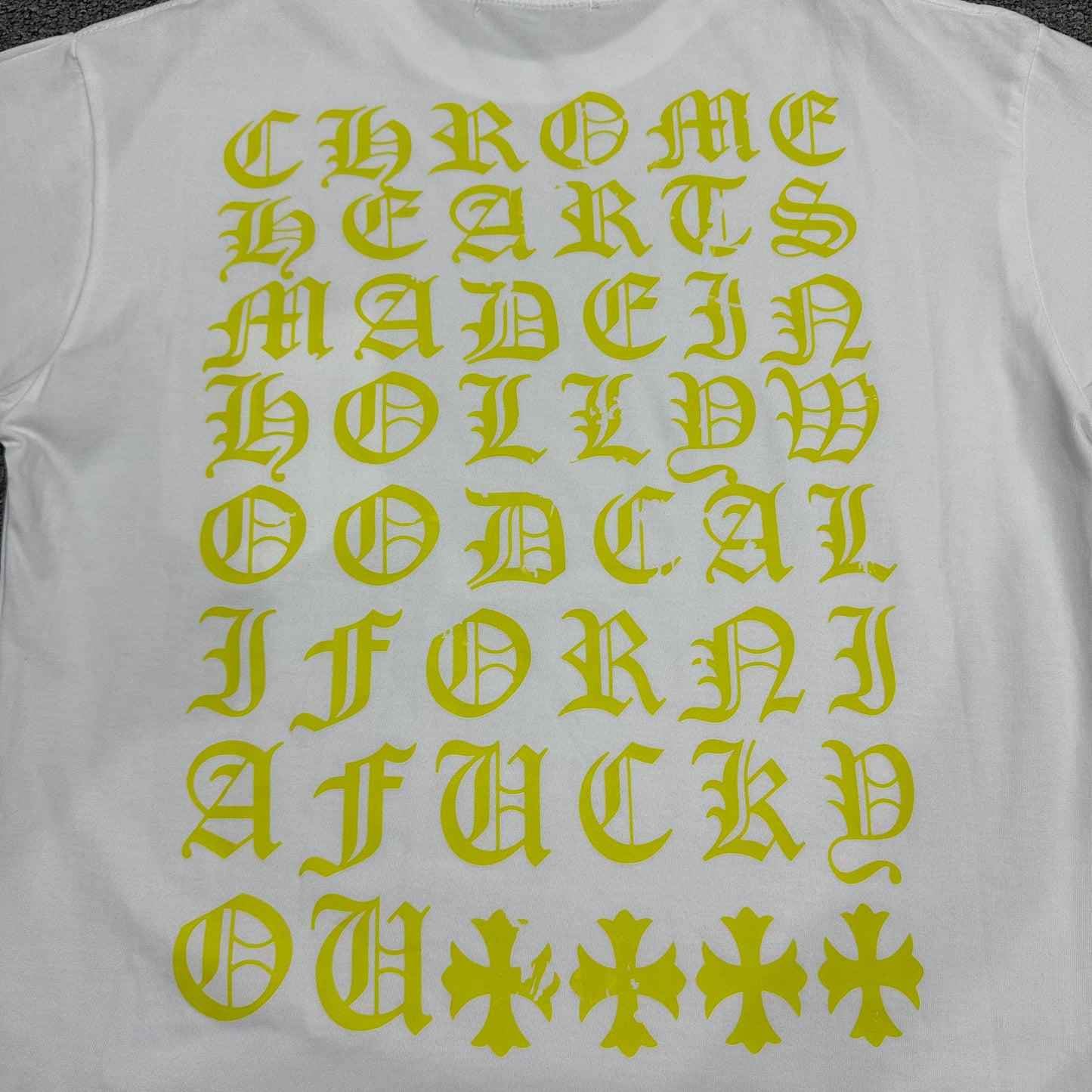 Chrome Hearts Black Yellow Eye Chart T-Shirt