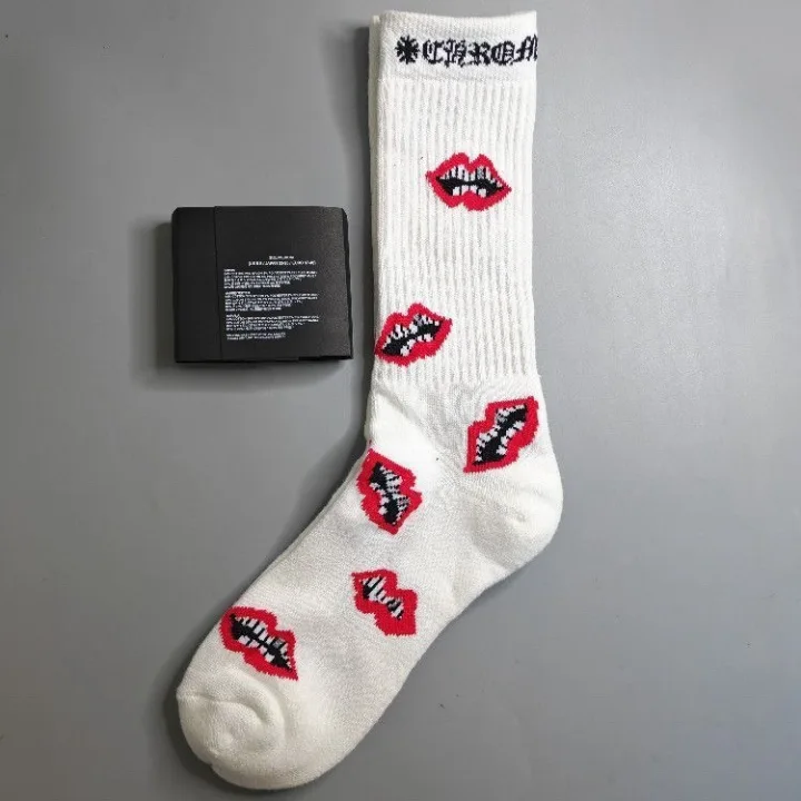 Chrome Hearts Lips Pattern Socks