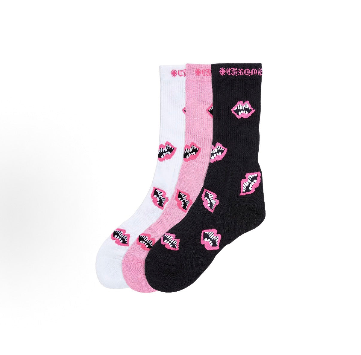 Chrome Hearts Lips Logo Socks 3-Pack
