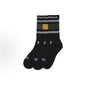 Chrome Hearts Black Gold Stripe Socks 3-Pack