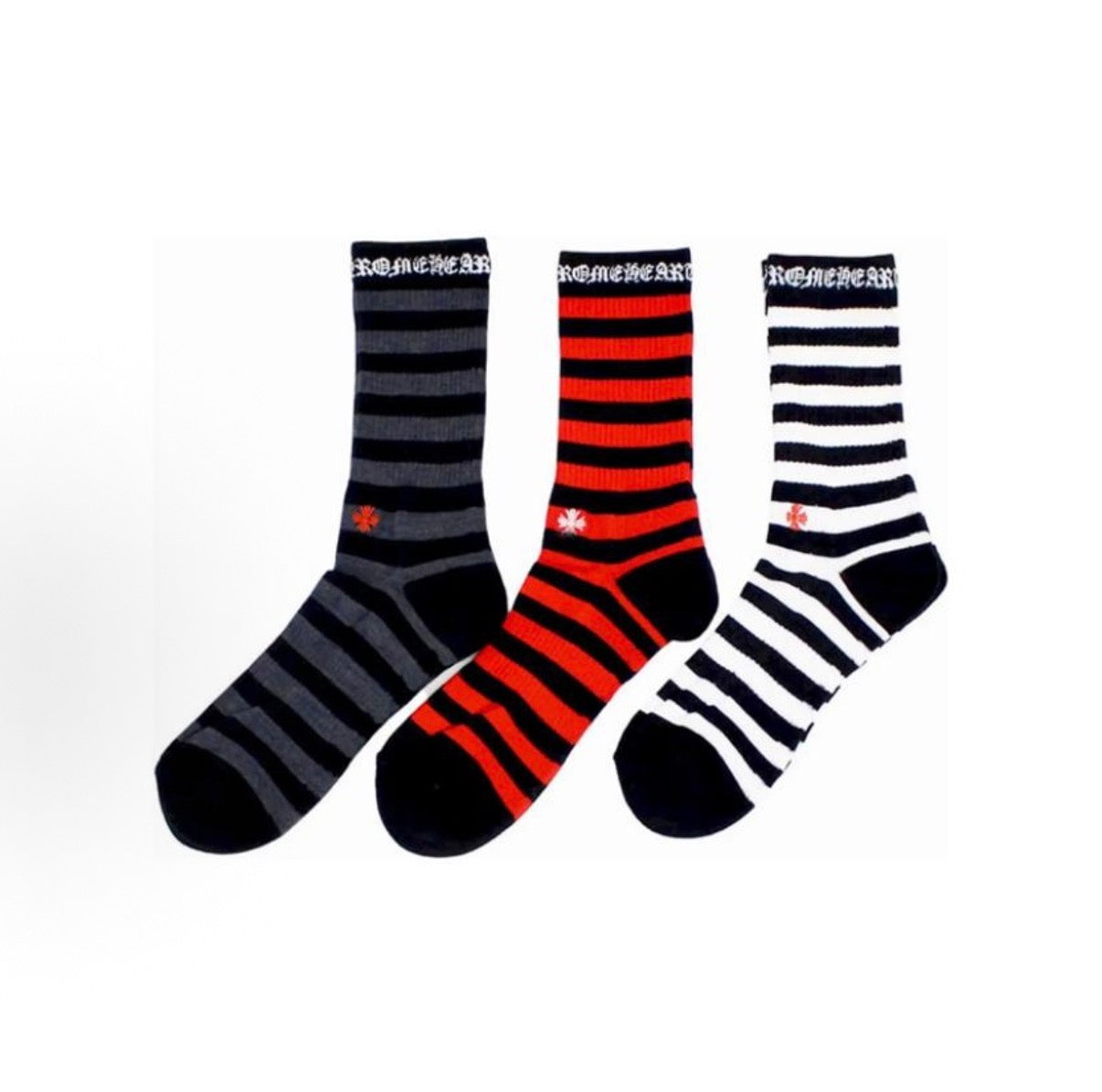 Chrome Hearts Striped Socks 3-Pack