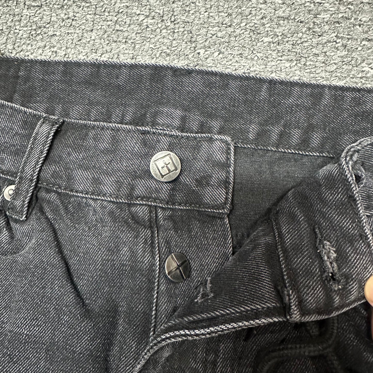 Ksubi Cross Print Relaxed Jeans Black