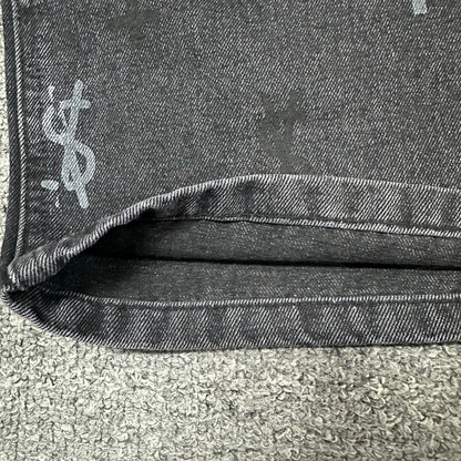 Ksubi Cross Print Relaxed Jeans Black
