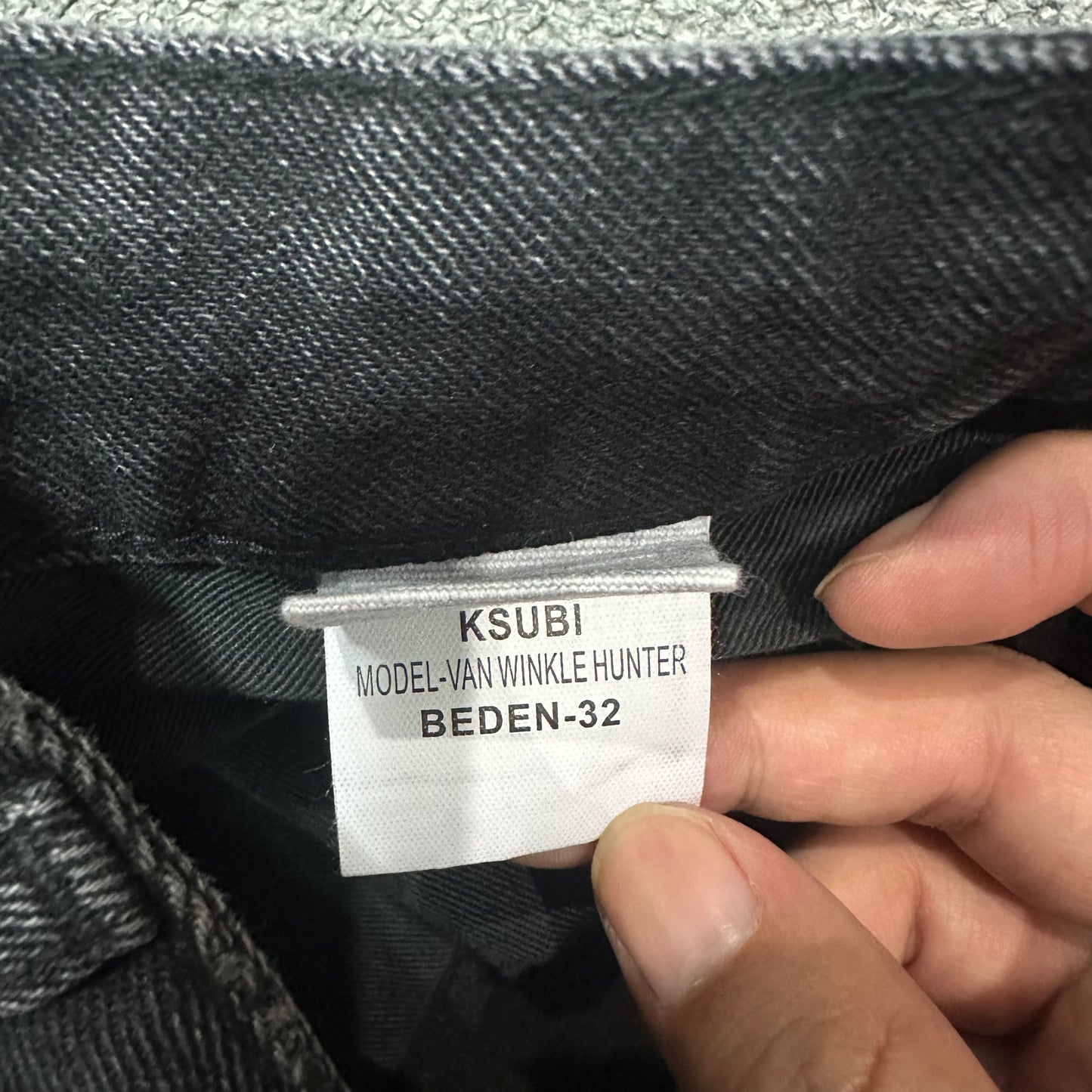 Ksubi Cross Print Relaxed Jeans Black