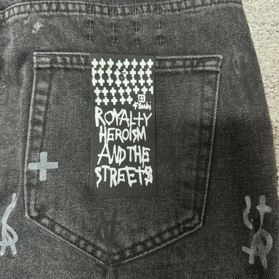 Ksubi Cross Print Relaxed Jeans Black