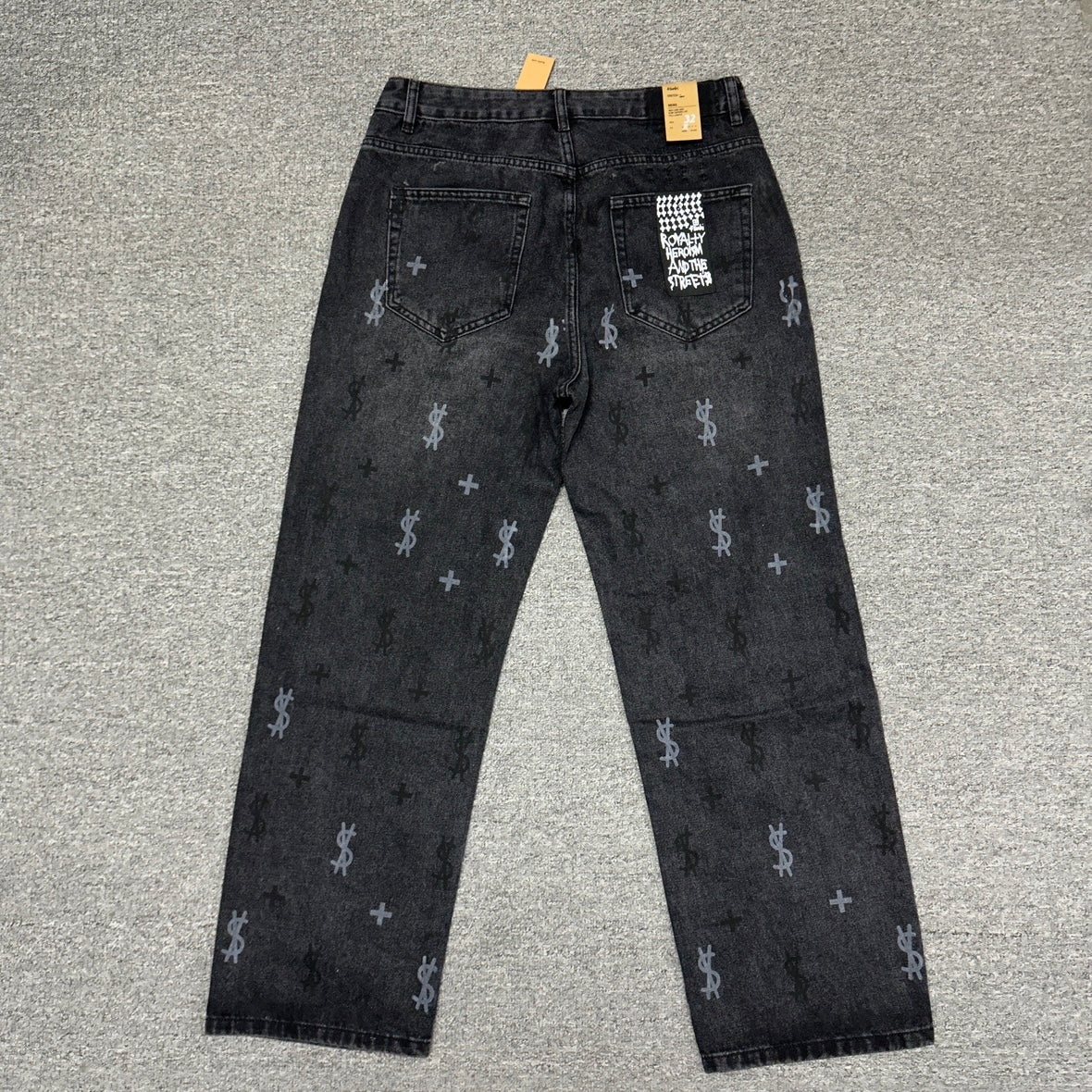 Ksubi Cross Print Relaxed Jeans Black