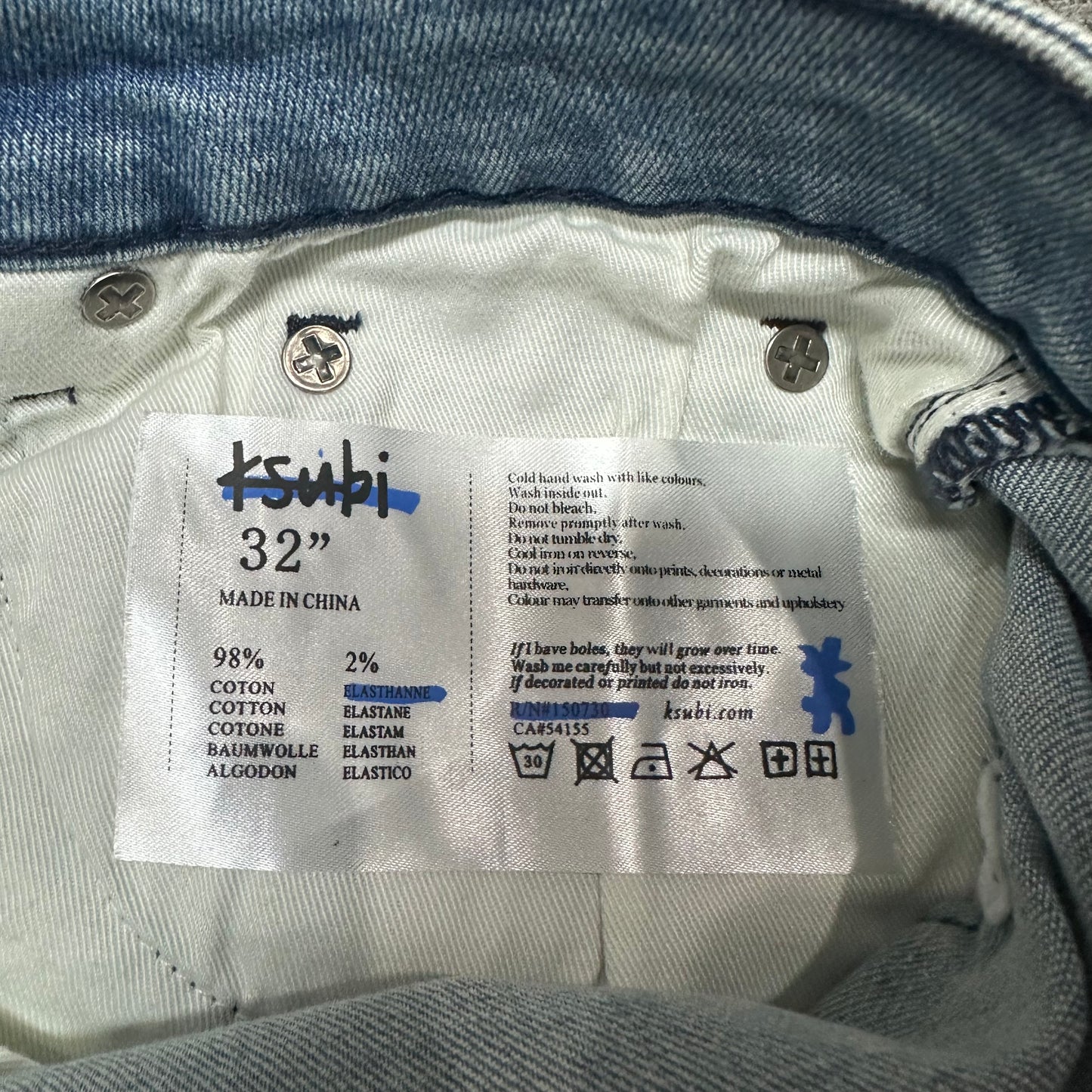 Ksubi Graffiti Slim Jeans Light Indigo