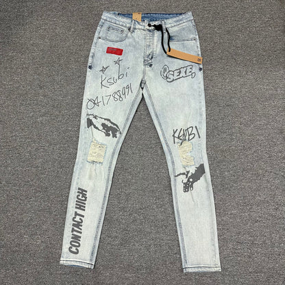 Ksubi Graffiti Slim Jeans Light Indigo