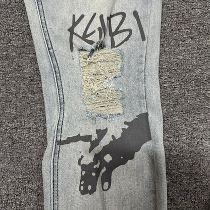 Ksubi Graffiti Slim Jeans Light Indigo