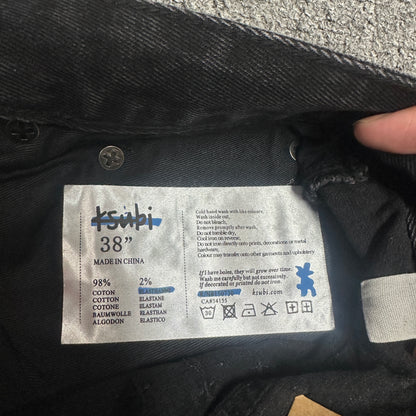 Ksubi Anti K Contrast Stitch Relaxed Jeans Black