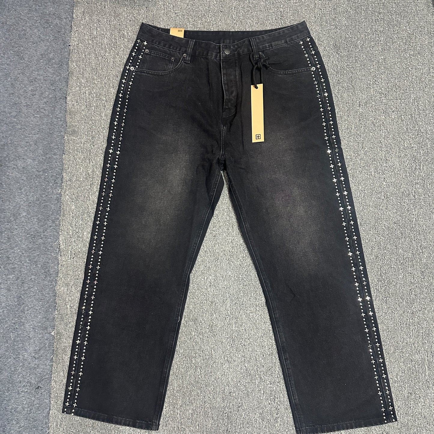 Ksubi Anti K Contrast Stitch Relaxed Jeans Black
