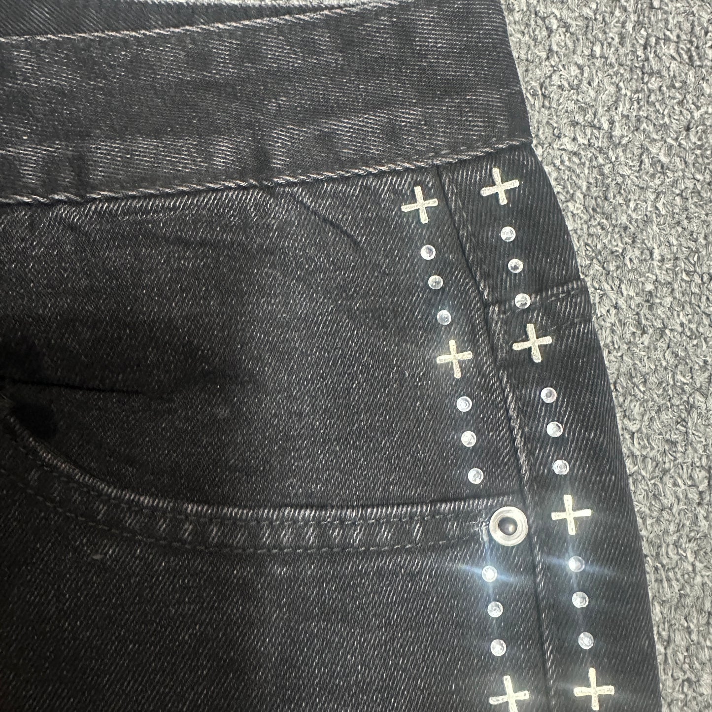 Ksubi Anti K Contrast Stitch Relaxed Jeans Black
