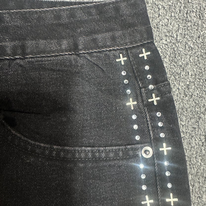 Ksubi Anti K Contrast Stitch Relaxed Jeans Black