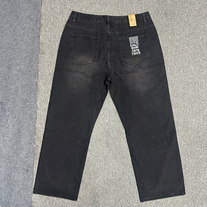 Ksubi Anti K Contrast Stitch Relaxed Jeans Black