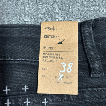 Ksubi Distressed Slim Jeans Black K05