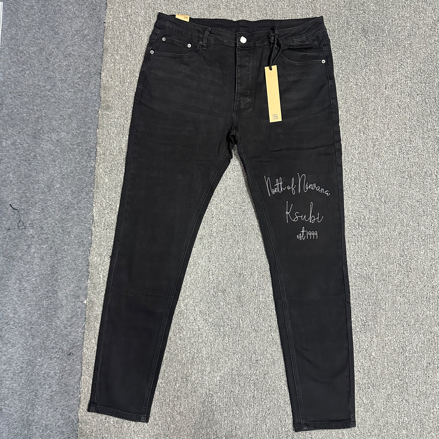 Ksubi Distressed Slim Jeans Black K05
