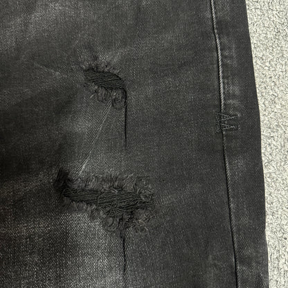 Ksubi Chitch Red Logo Distressed Jeans Washed Black