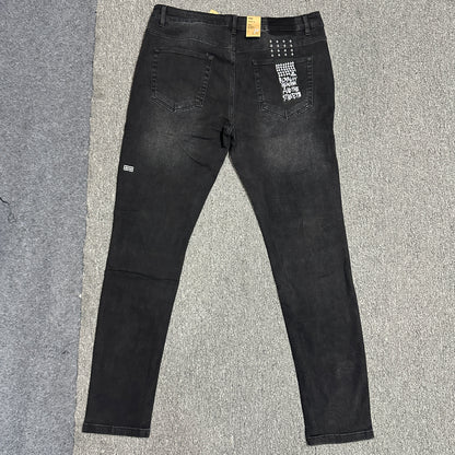 Ksubi Chitch Red Logo Distressed Jeans Washed Black