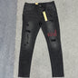 Ksubi Chitch Red Logo Distressed Jeans Washed Black