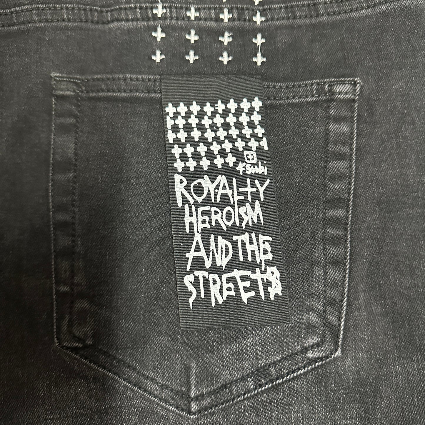 Ksubi Chitch Red Logo Distressed Jeans Washed Black