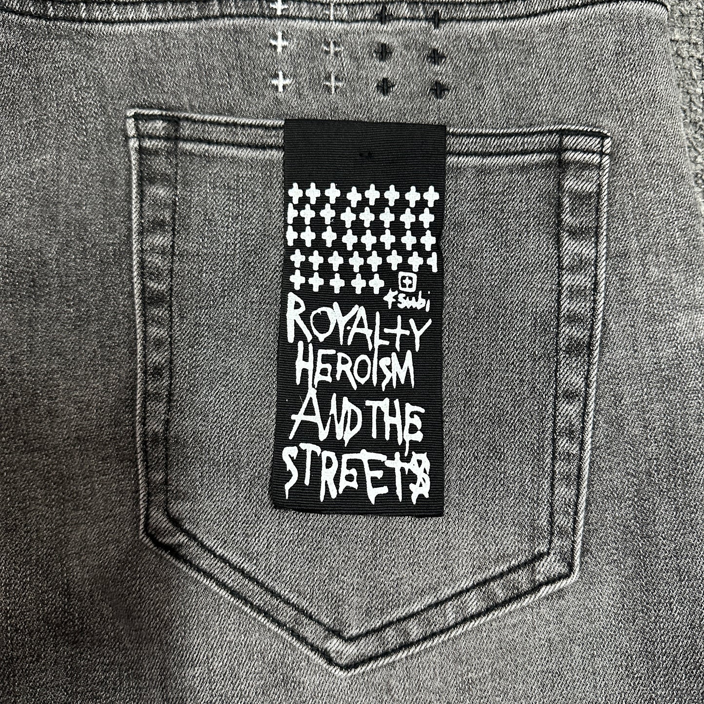 Ksubi Graffiti Distressed Slim Jeans Grey