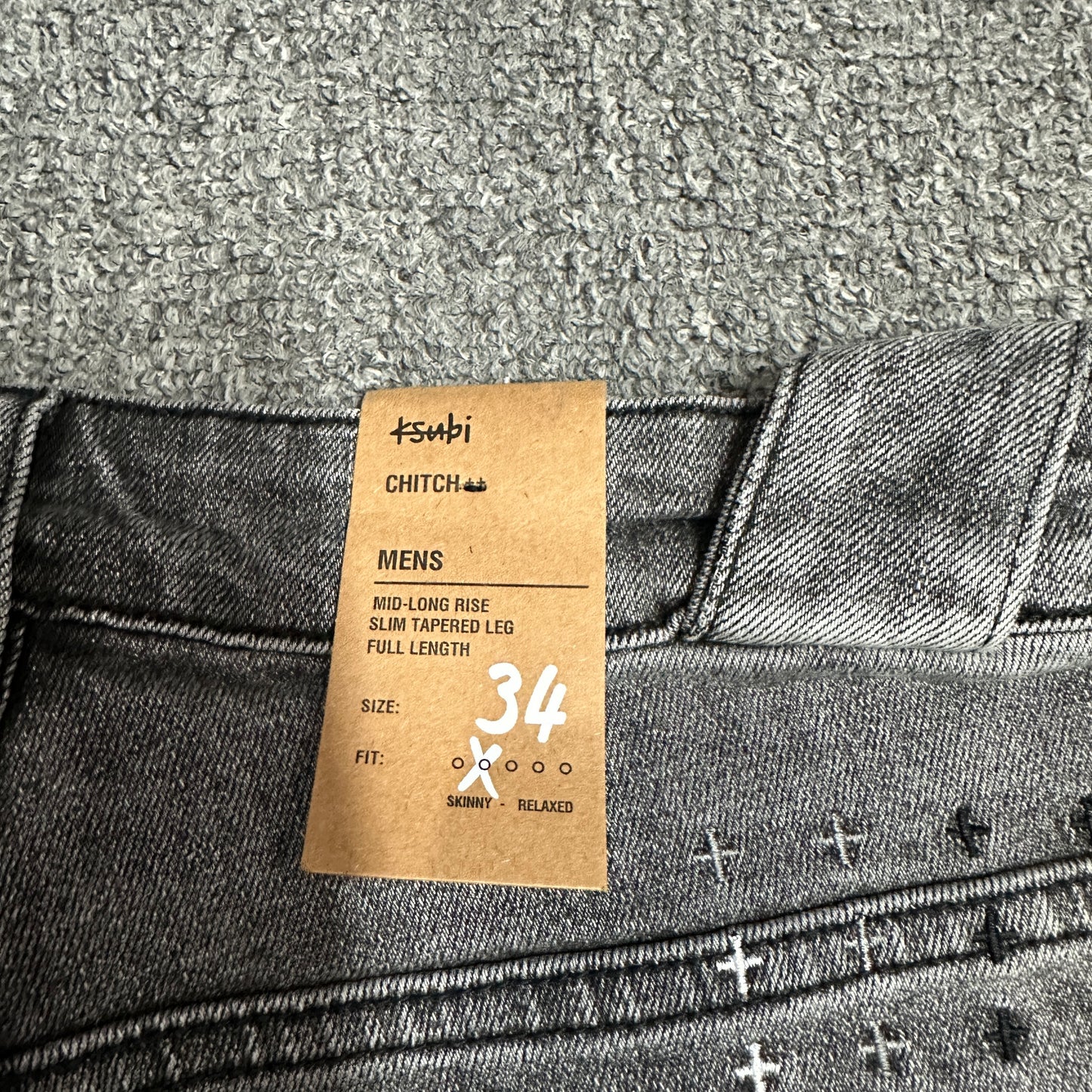 Ksubi Graffiti Distressed Slim Jeans Grey