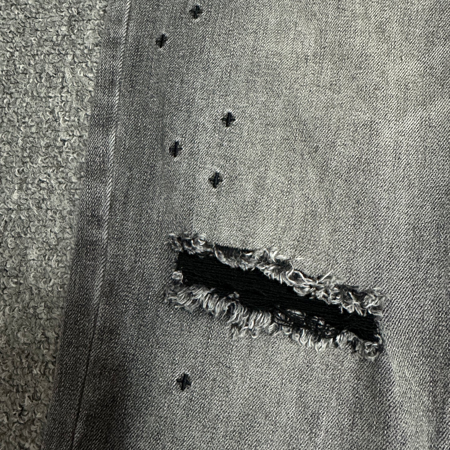 Ksubi Graffiti Distressed Slim Jeans Grey