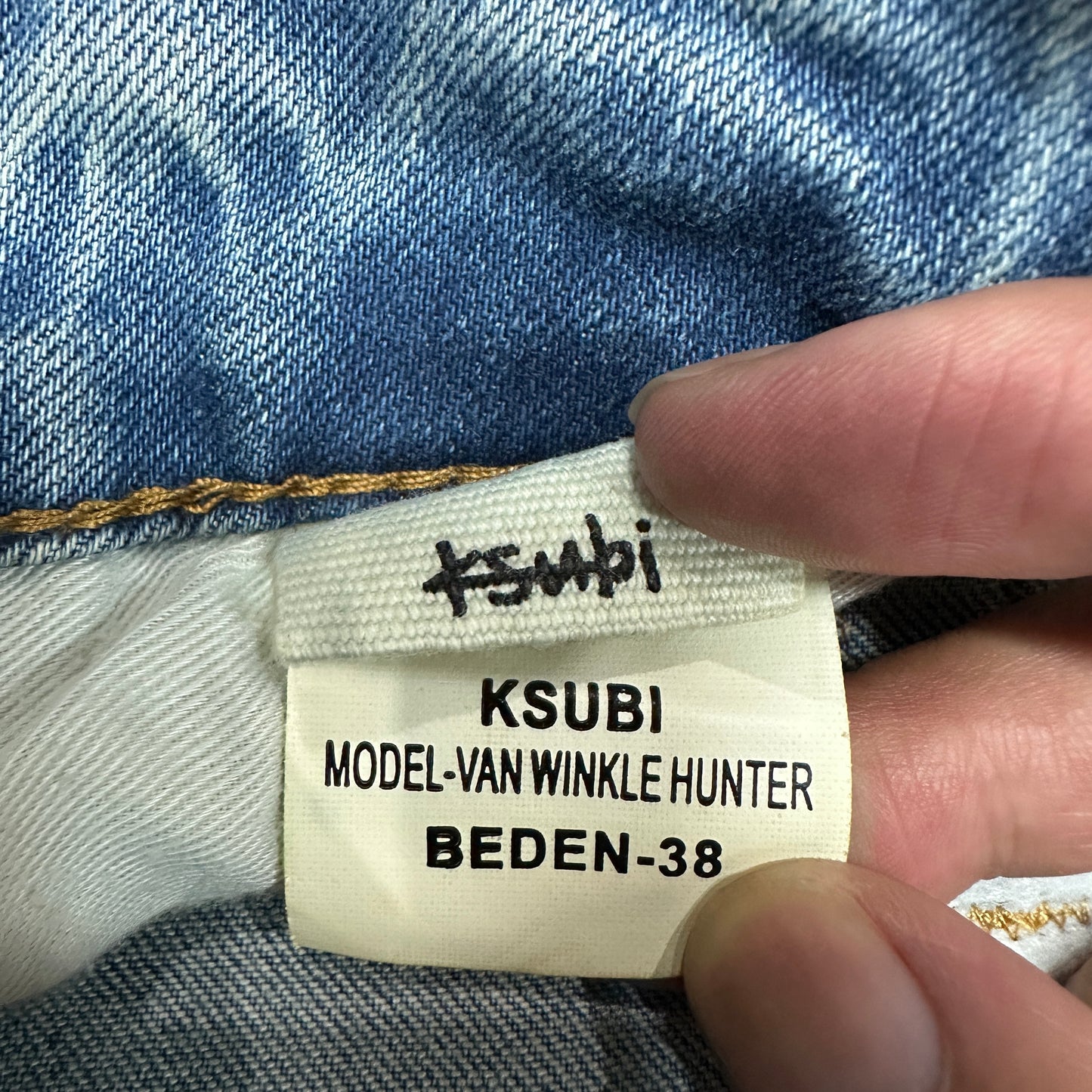 Ksubi Vertical Logo Skinny Jeans Light Indigo