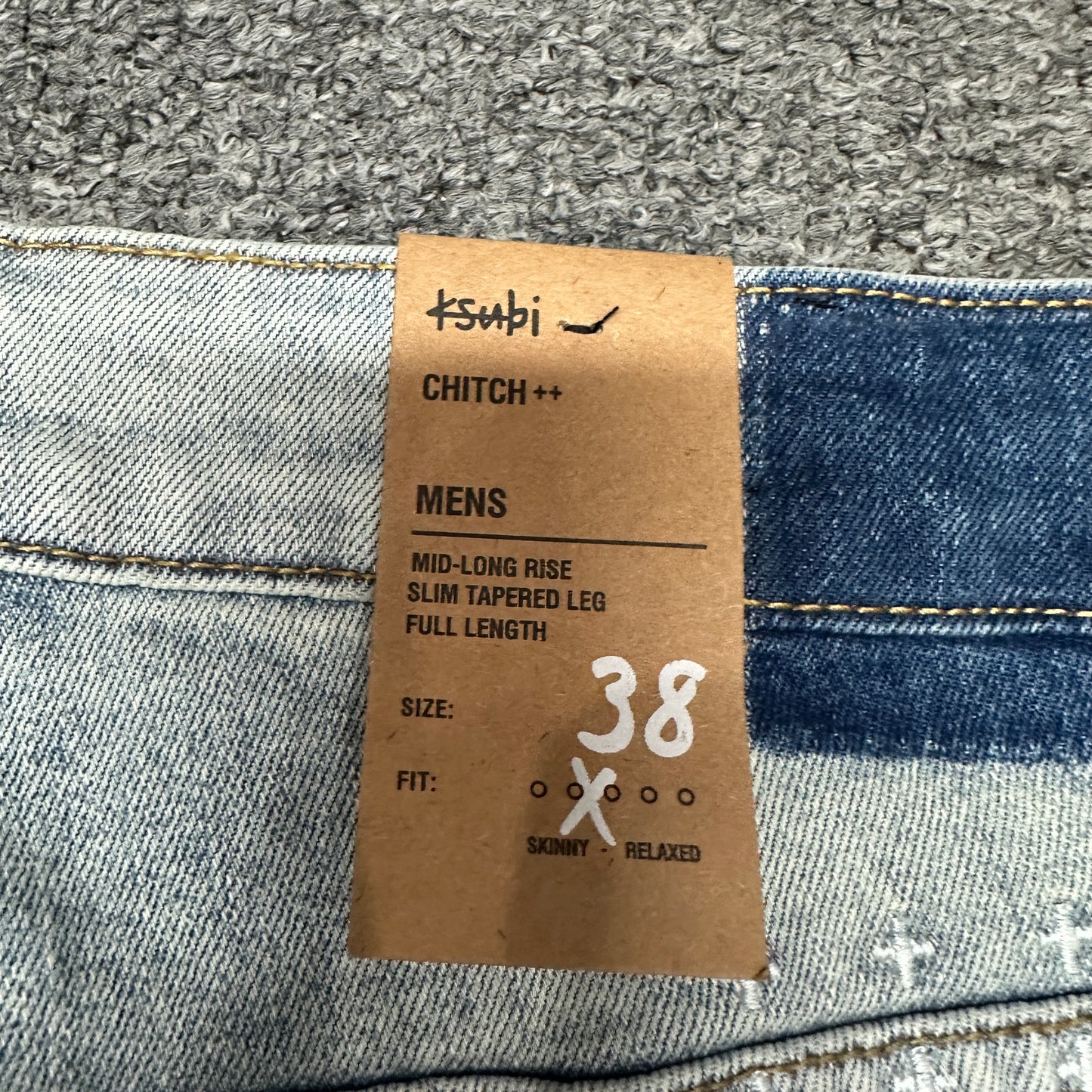 Ksubi Vertical Logo Skinny Jeans Light Indigo