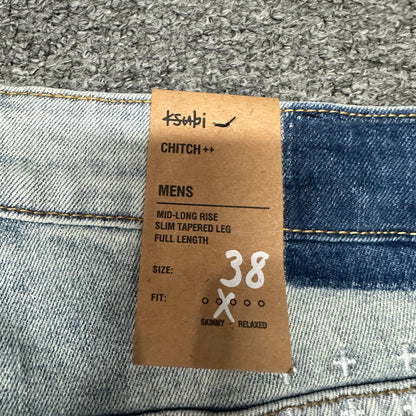 Ksubi Vertical Logo Skinny Jeans Light Indigo