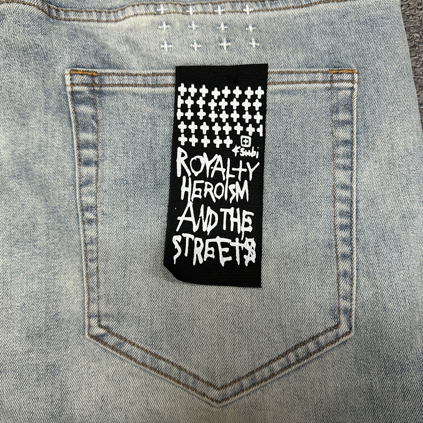 Ksubi Vertical Logo Skinny Jeans Light Indigo
