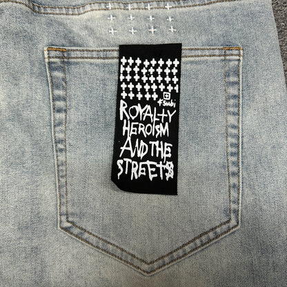 Ksubi Vertical Logo Skinny Jeans Light Indigo