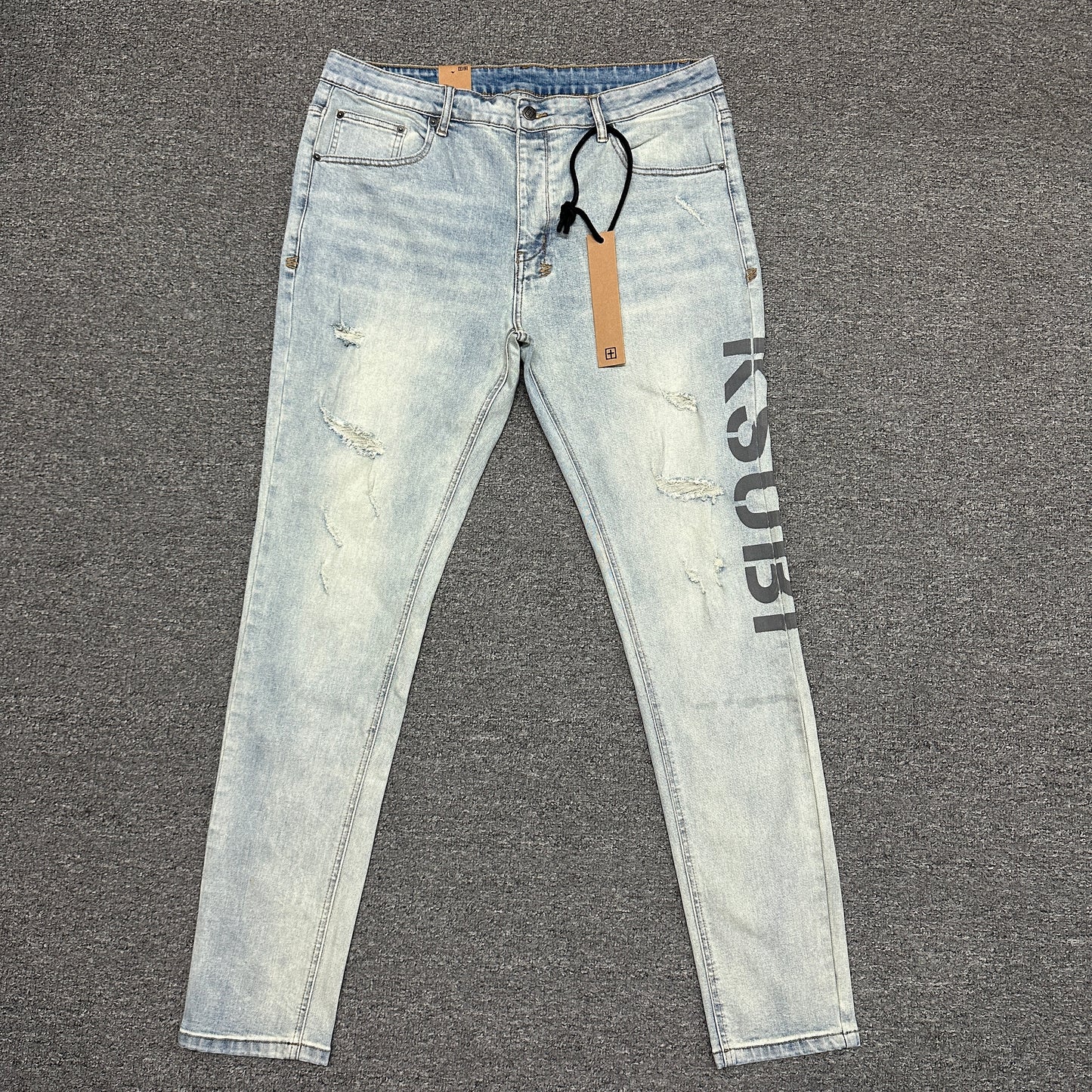 Ksubi Vertical Logo Skinny Jeans Light Indigo