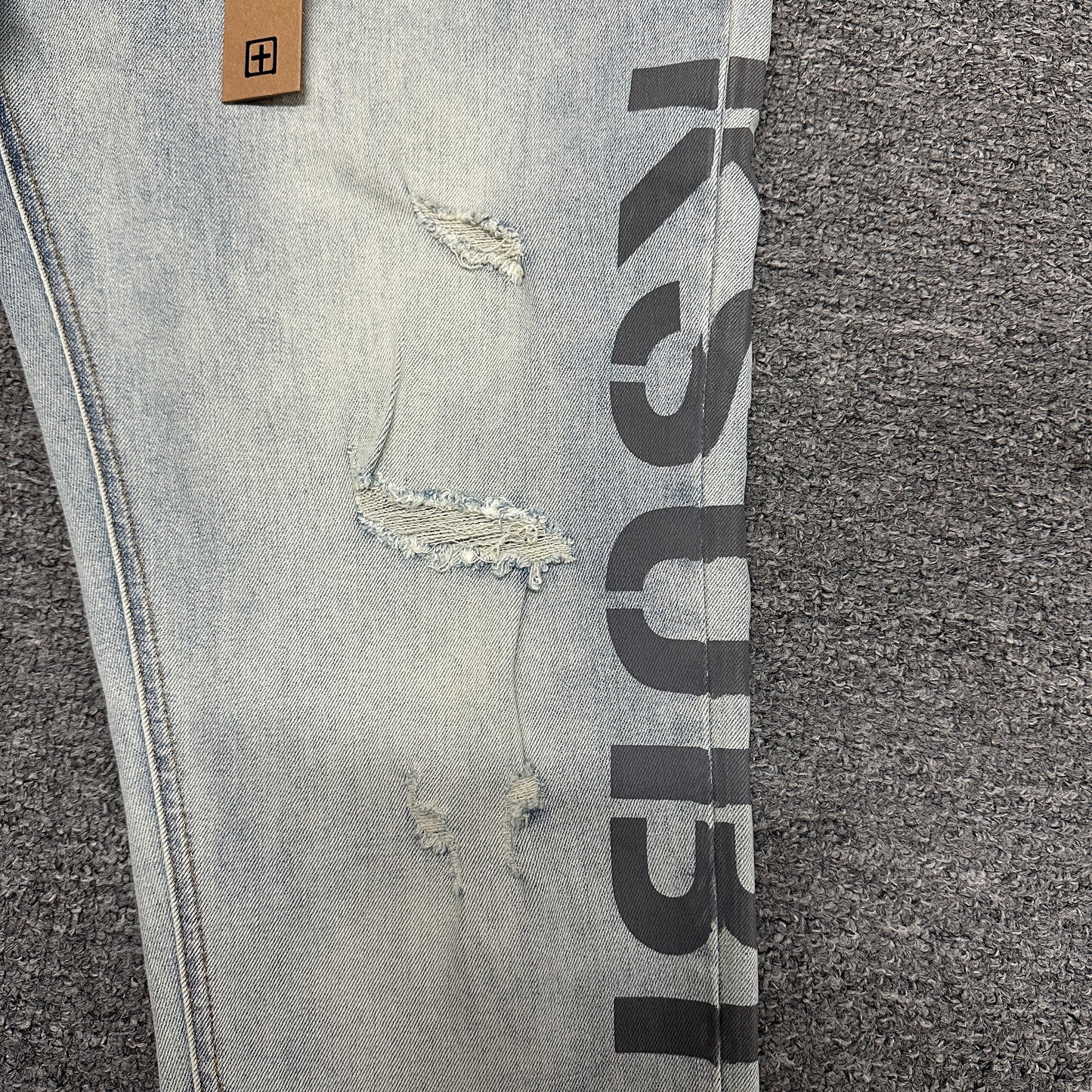 Ksubi Vertical Logo Skinny Jeans Light Indigo