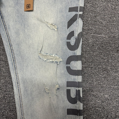 Ksubi Vertical Logo Skinny Jeans Light Indigo