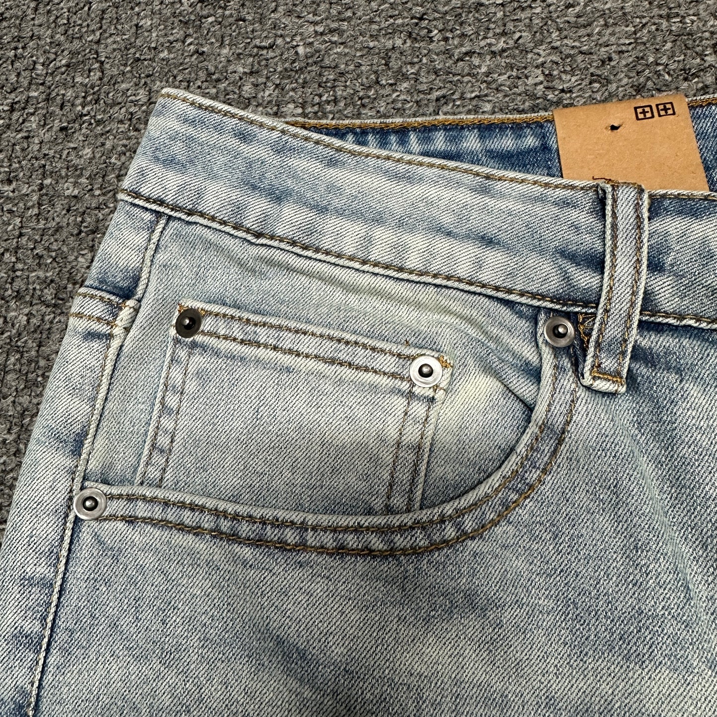 Ksubi Vertical Logo Skinny Jeans Light Indigo