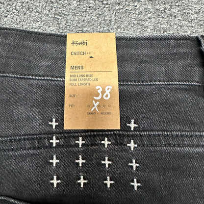 Ksubi Chitch Distressed Slim Jeans Washed Black