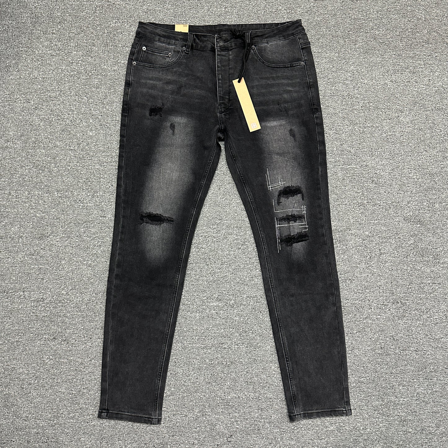 Ksubi Chitch Distressed Slim Jeans Washed Black