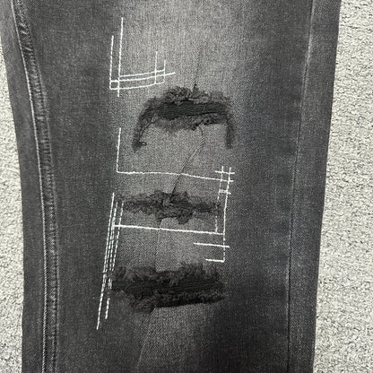 Ksubi Chitch Distressed Slim Jeans Washed Black