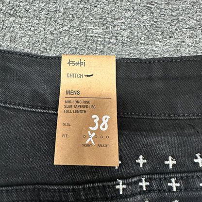 Ksubi Distressed Slim Jeans Black K10
