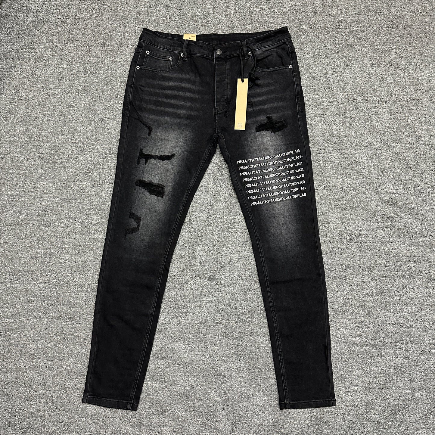 Ksubi Distressed Slim Jeans Black K10