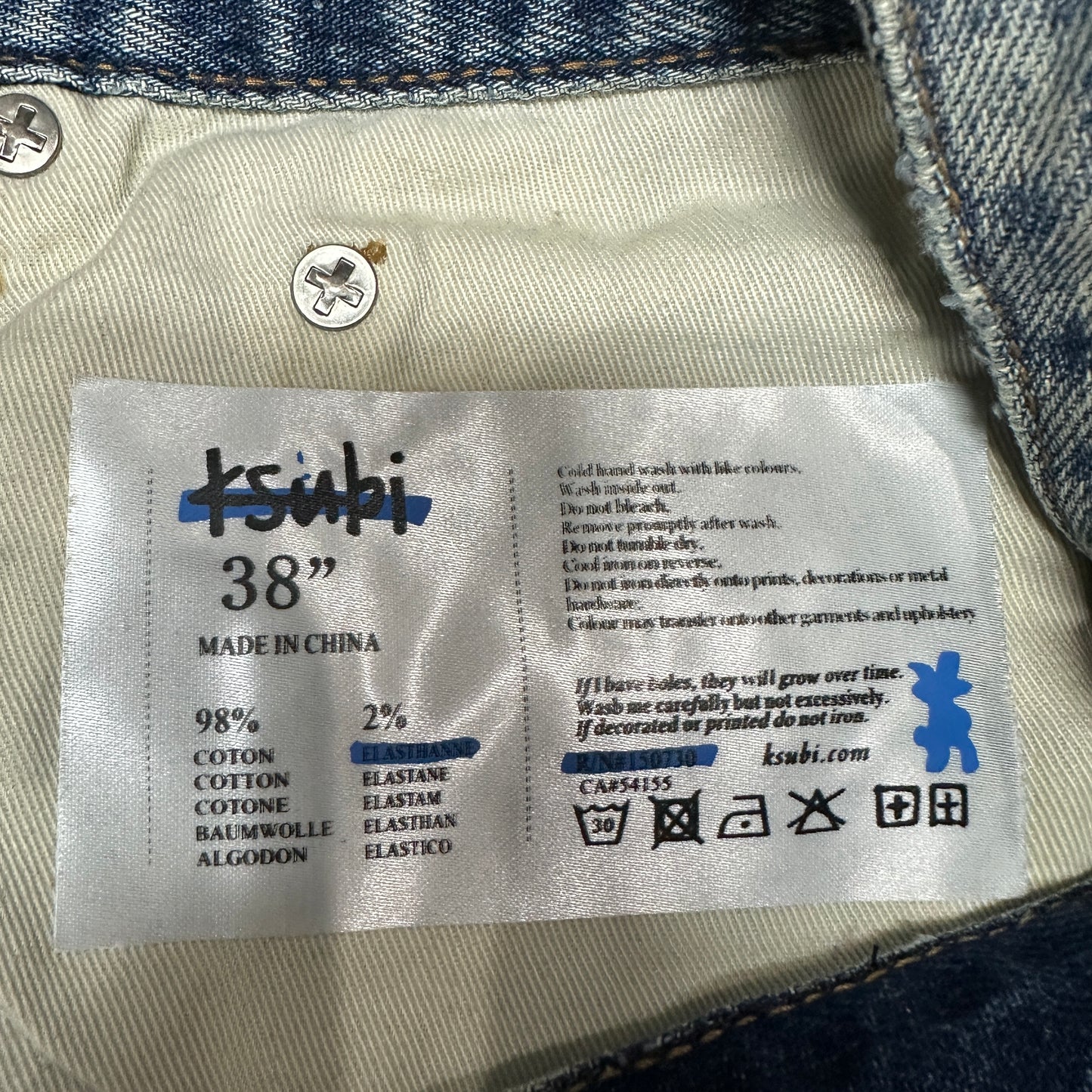 Ksubi Anti K Logo Relaxed Jeans Light Indigo
